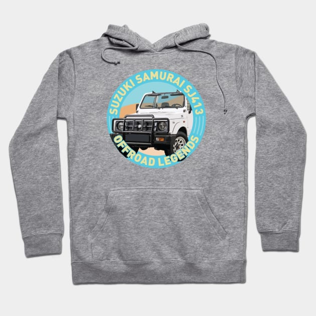 4x4 Offroad Legends: Suzuki Samurai SJ413 Hoodie by OFFROAD-DESIGNS